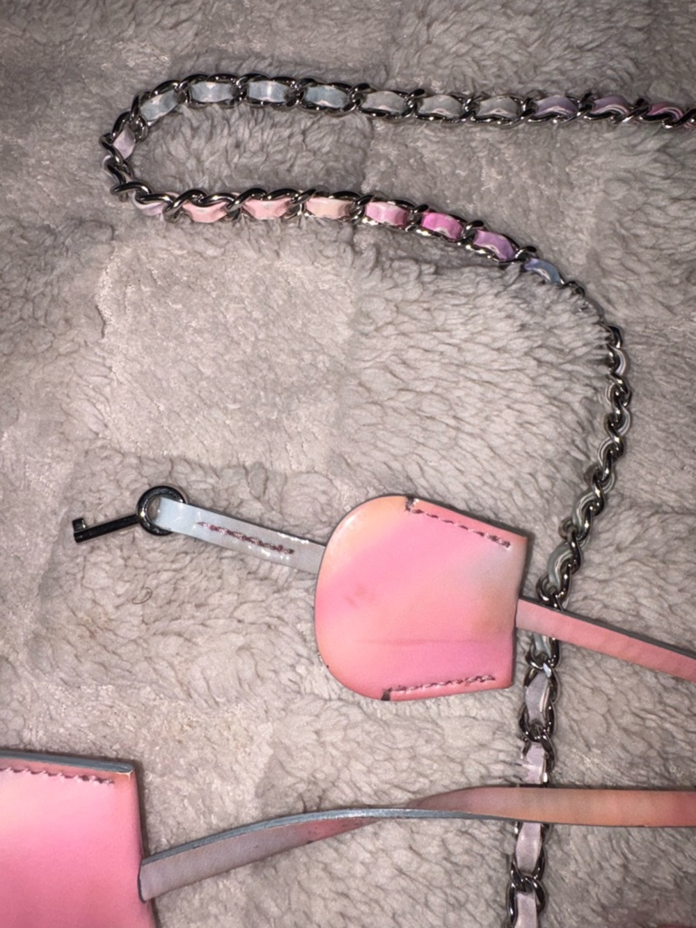 CHANEL Pink Ombre Clear CC Crossbody Bag with Silver Chain - Picture 3 of 10